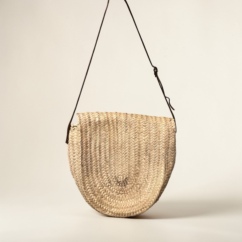 Woven Straw Crossbody Bag in Natural